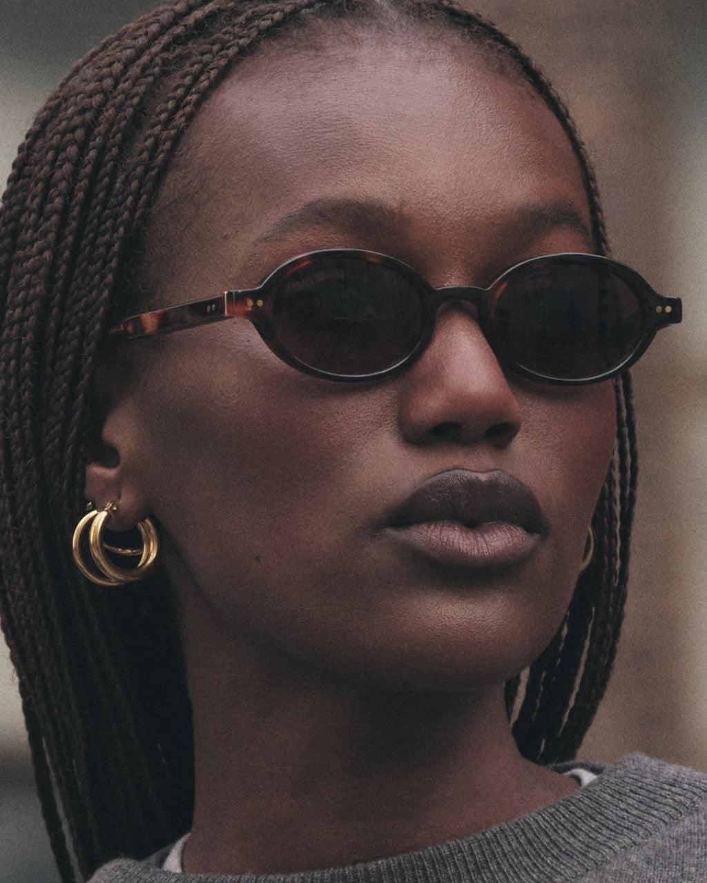 The Elvie Oval Damen-Sonnenbrillen in Dark Tortoise