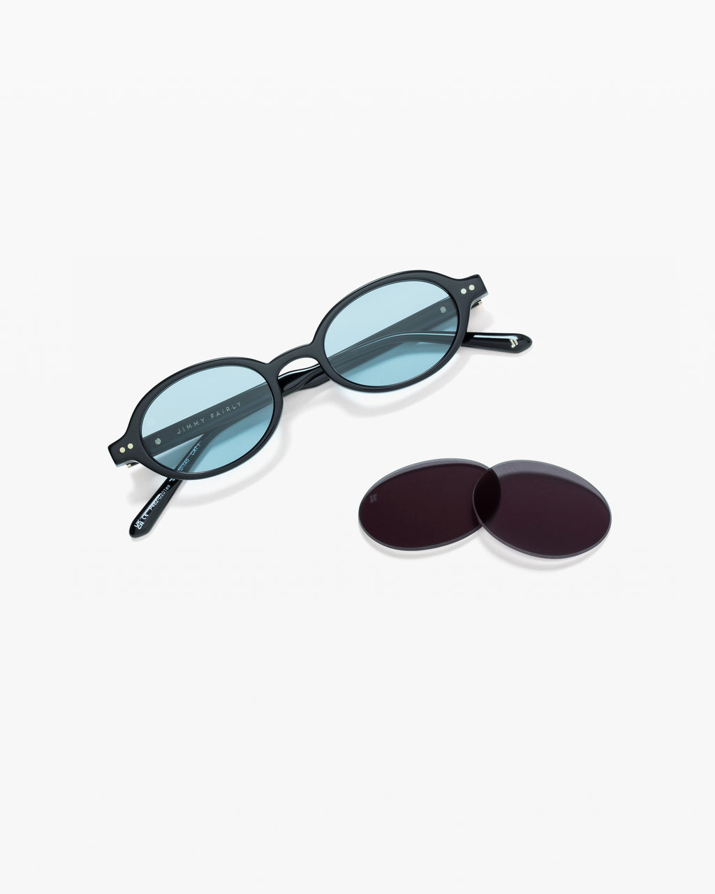 The Elvie JF Colors Oval Women's Sunglasses in Black and blue