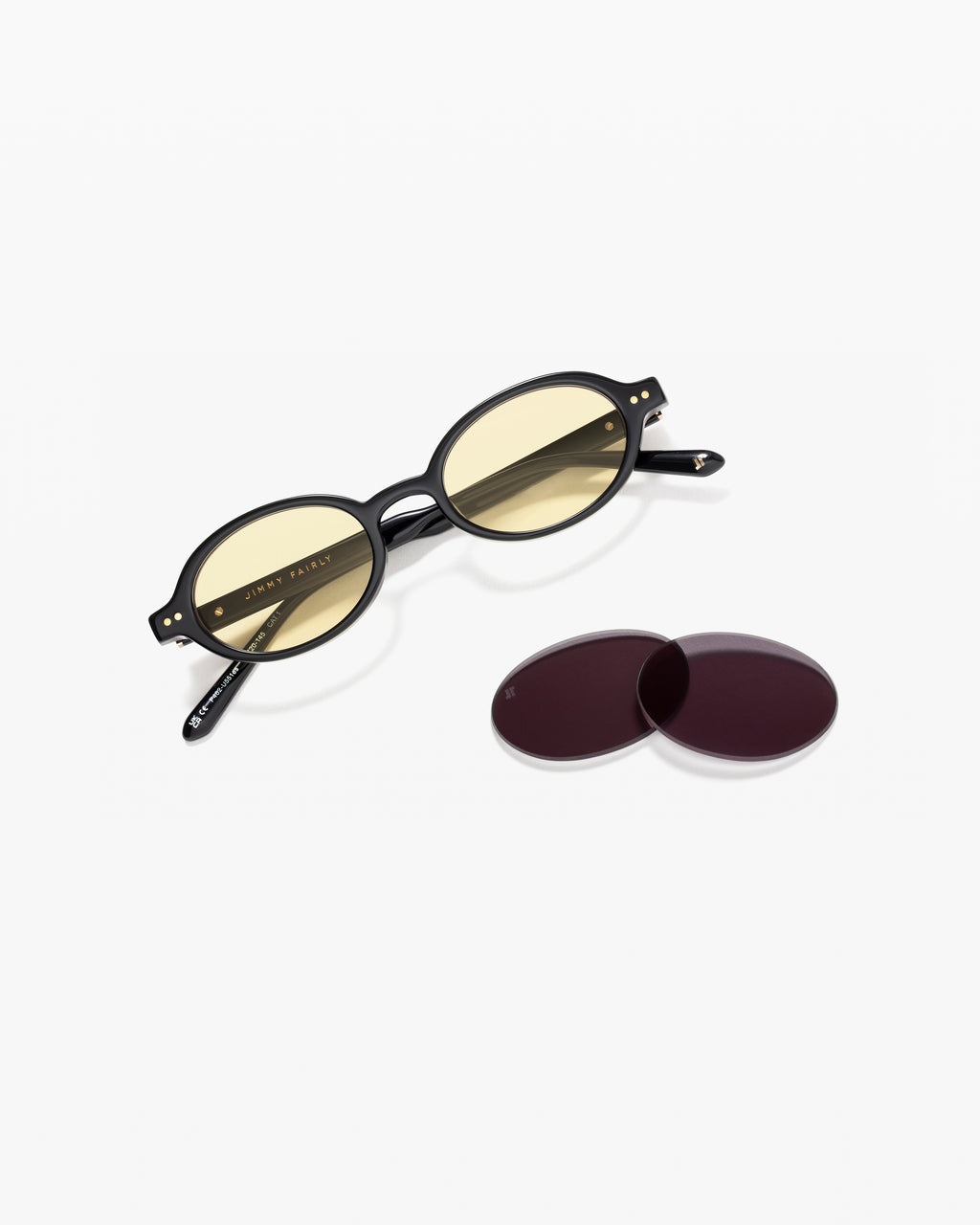 The Elvie JF Colors Oval Damen-Sonnenbrillen in Schwarz und Gelb