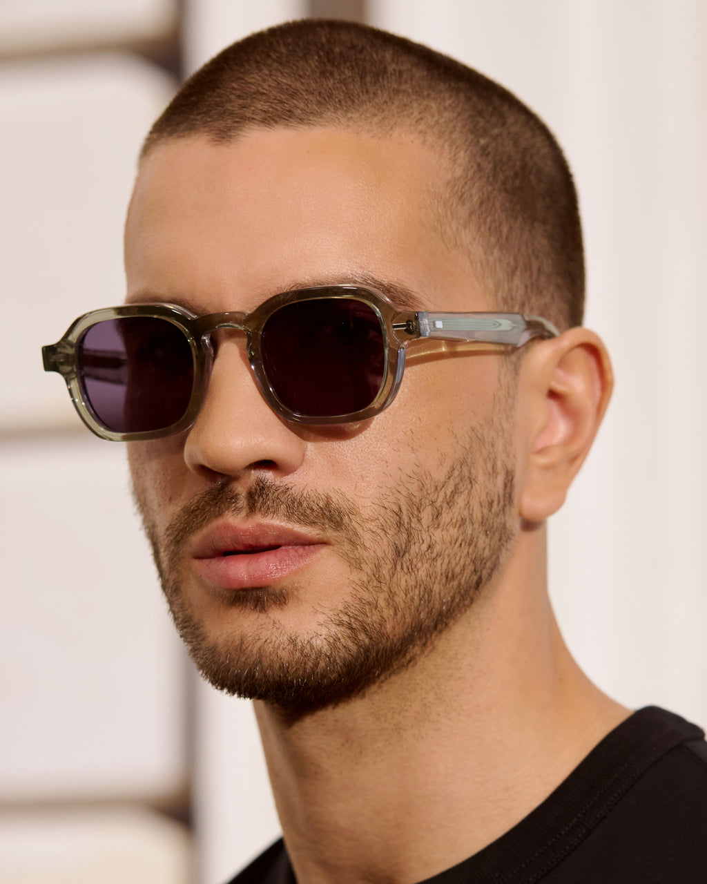 The Ezra Rechteckig Herren-Sonnenbrillen in Grün