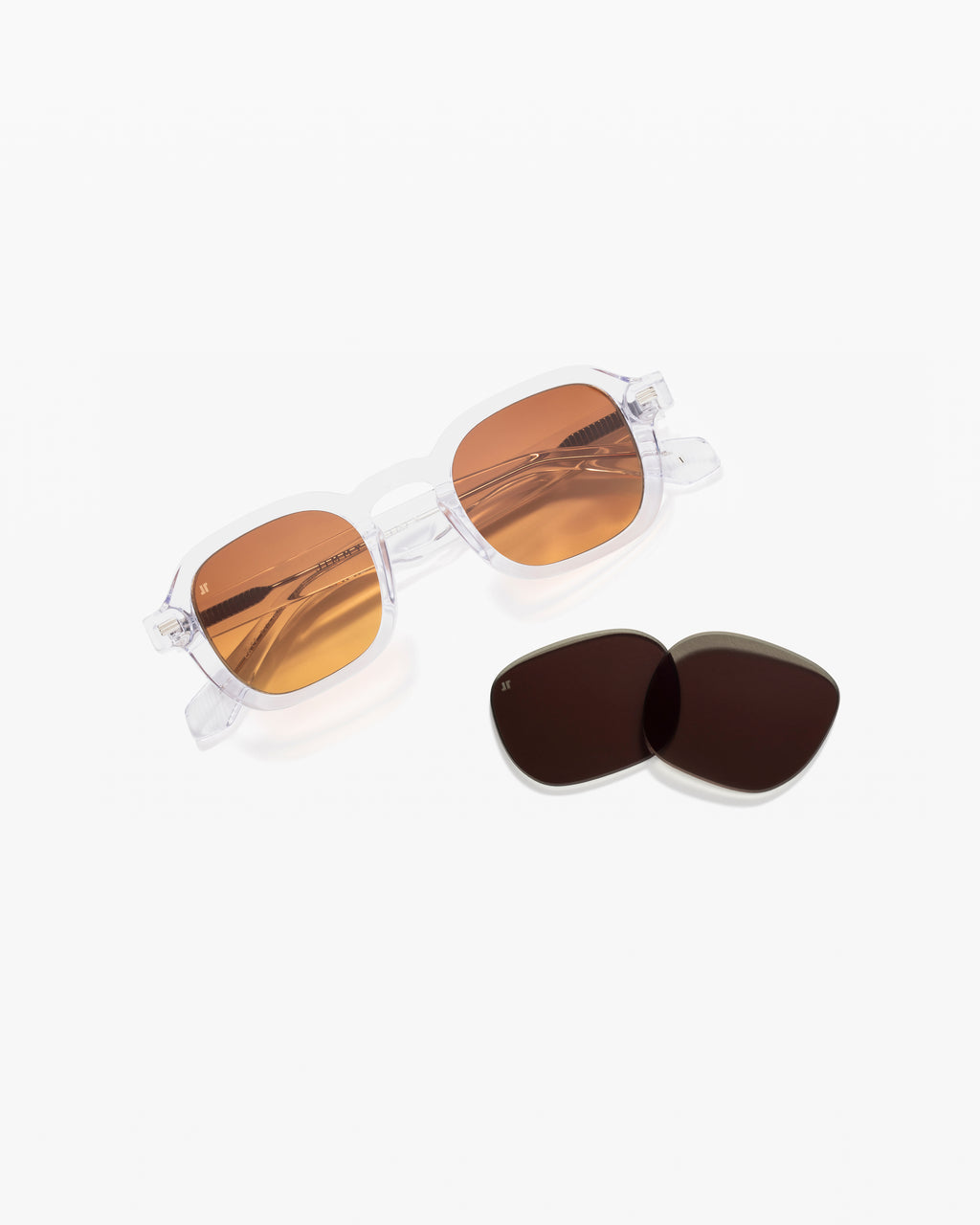 The Ezra JF Colors Platz Herren-Sonnenbrillen in Transparent