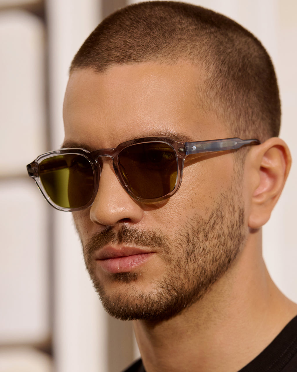 The Headlight Rechteckig Herren-Sonnenbrillen in Hellgrau