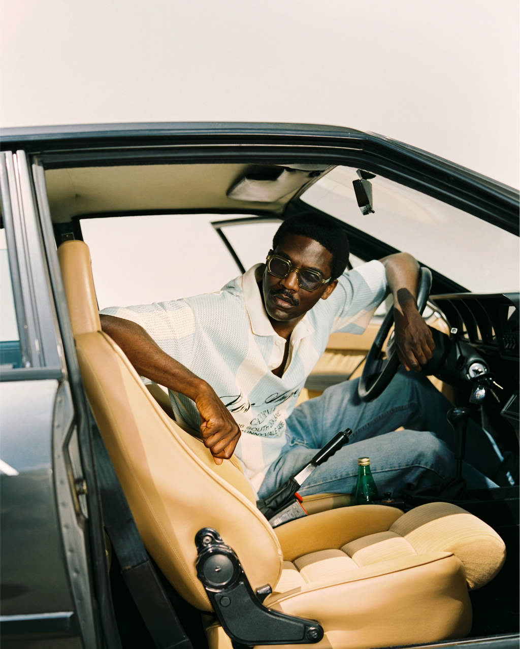 The Darren JF Colors L Rechteckig Herren-Sonnenbrillen in Gelb