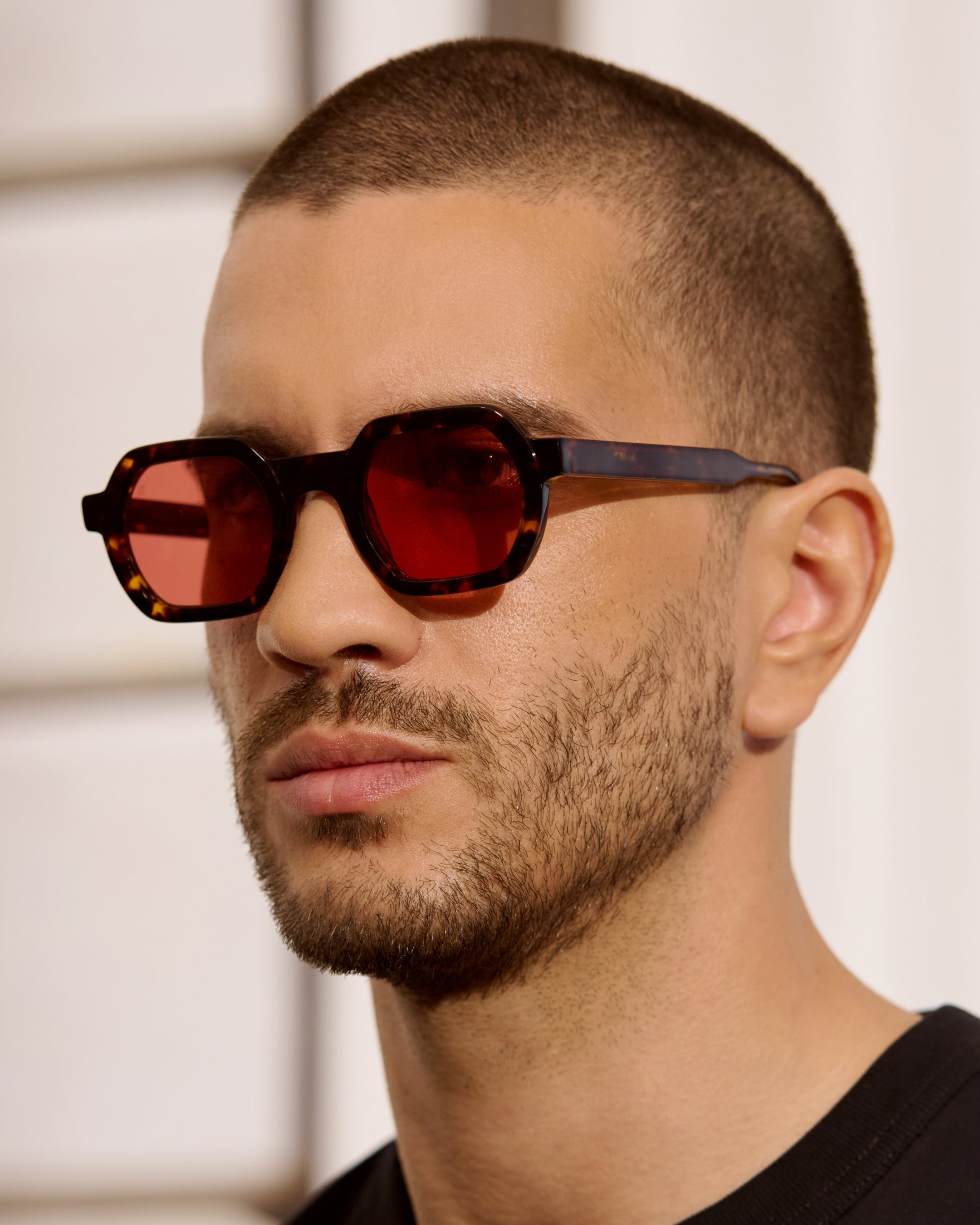 The Darren JF Colors Rectangular Men's Sunglasses in Dark Tortoise