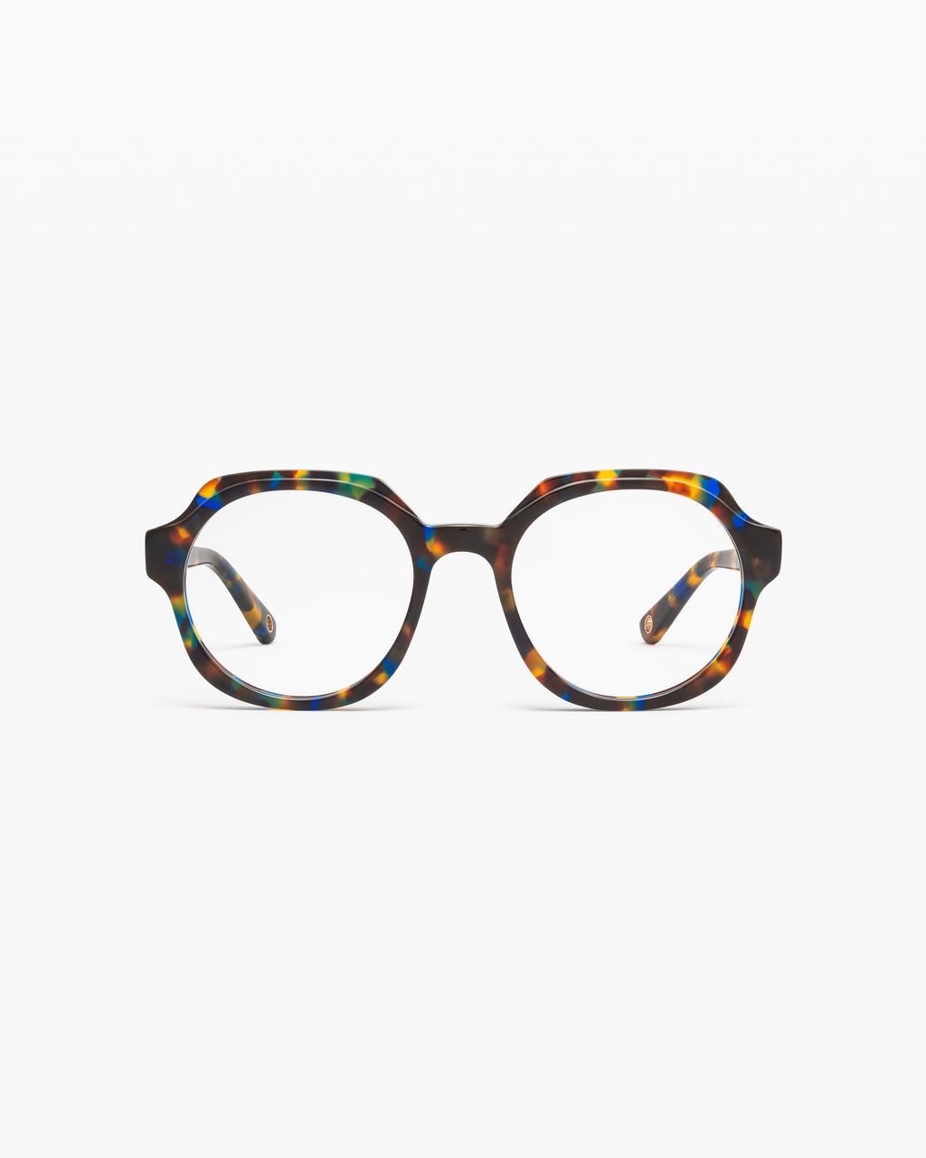 The Fara Rund Damenbrillen in Blue Tortoise
