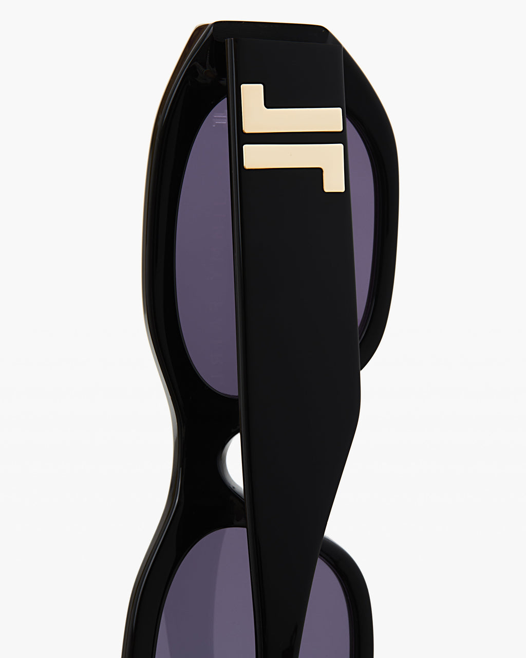 La Jimmy Rectangulaire Lunettes de Soleil pour femme in Noir