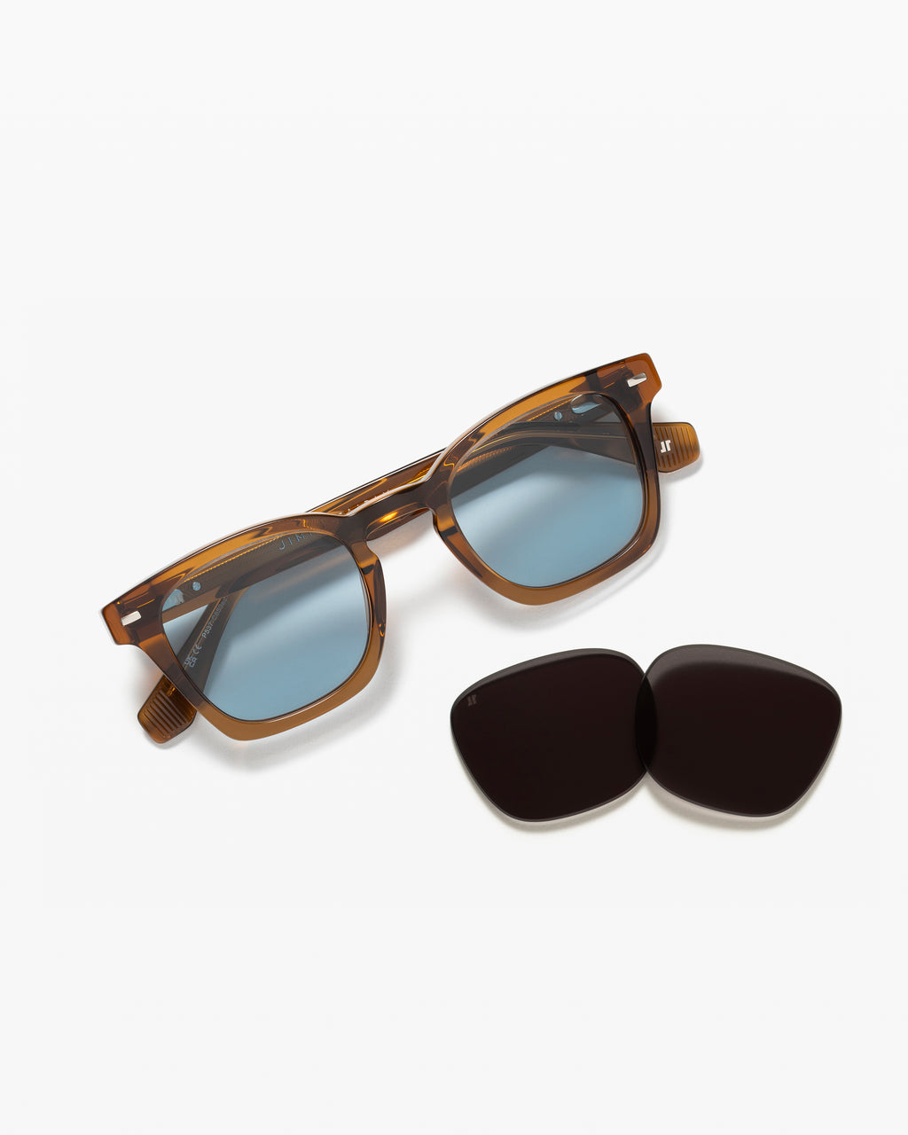 The Bari JF Colors Rechteckig Herren-Sonnenbrillen in Braun