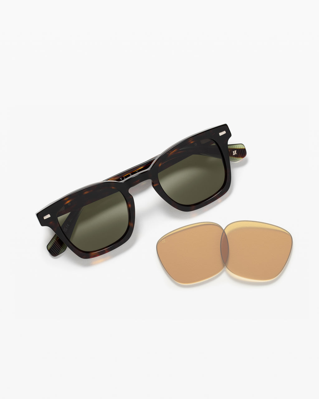 The Bari JF Colors Rechteckig Herren-Sonnenbrillen in Dark Tortoise