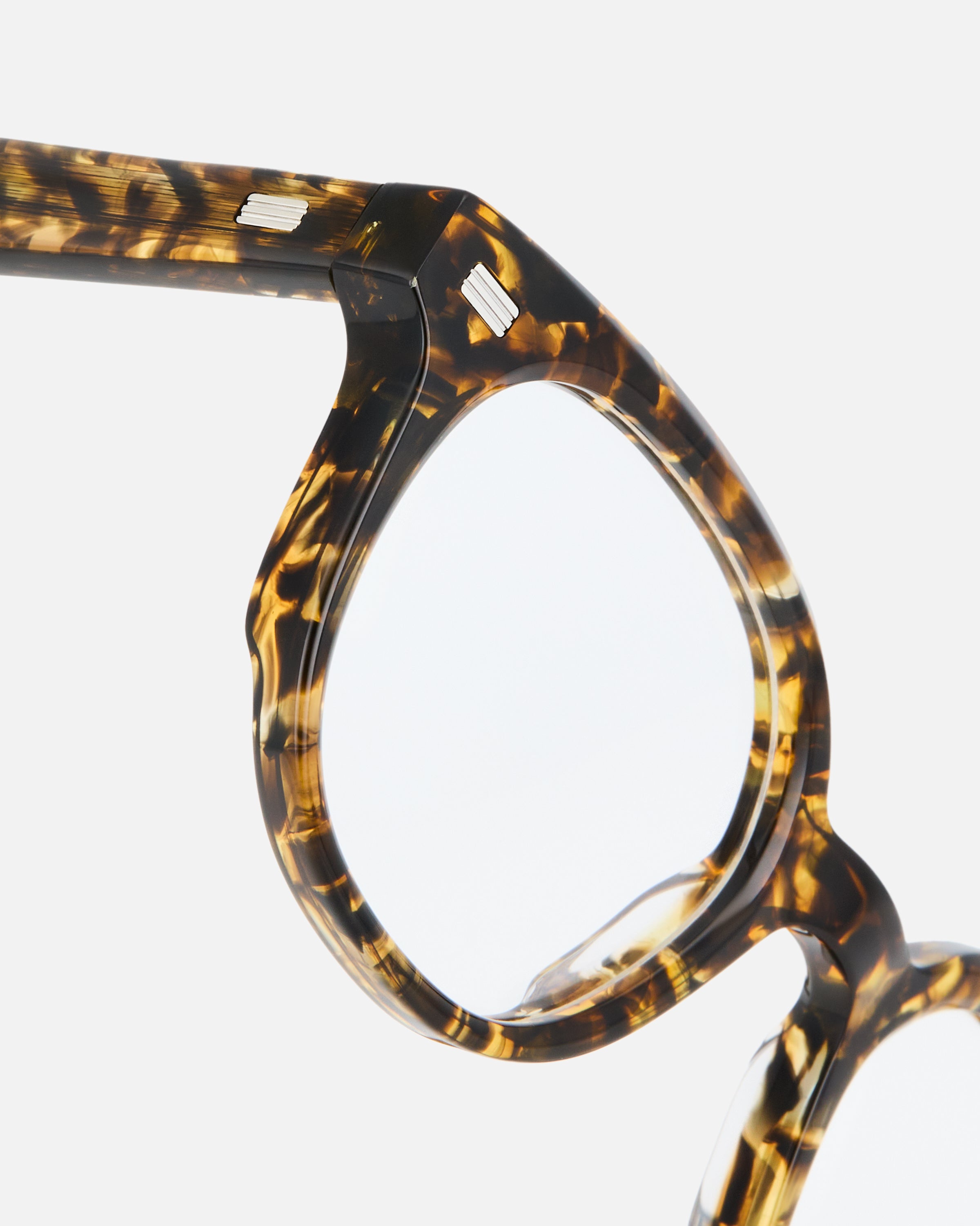 La Clive Redonda Gafas para Hombre in Carey claro