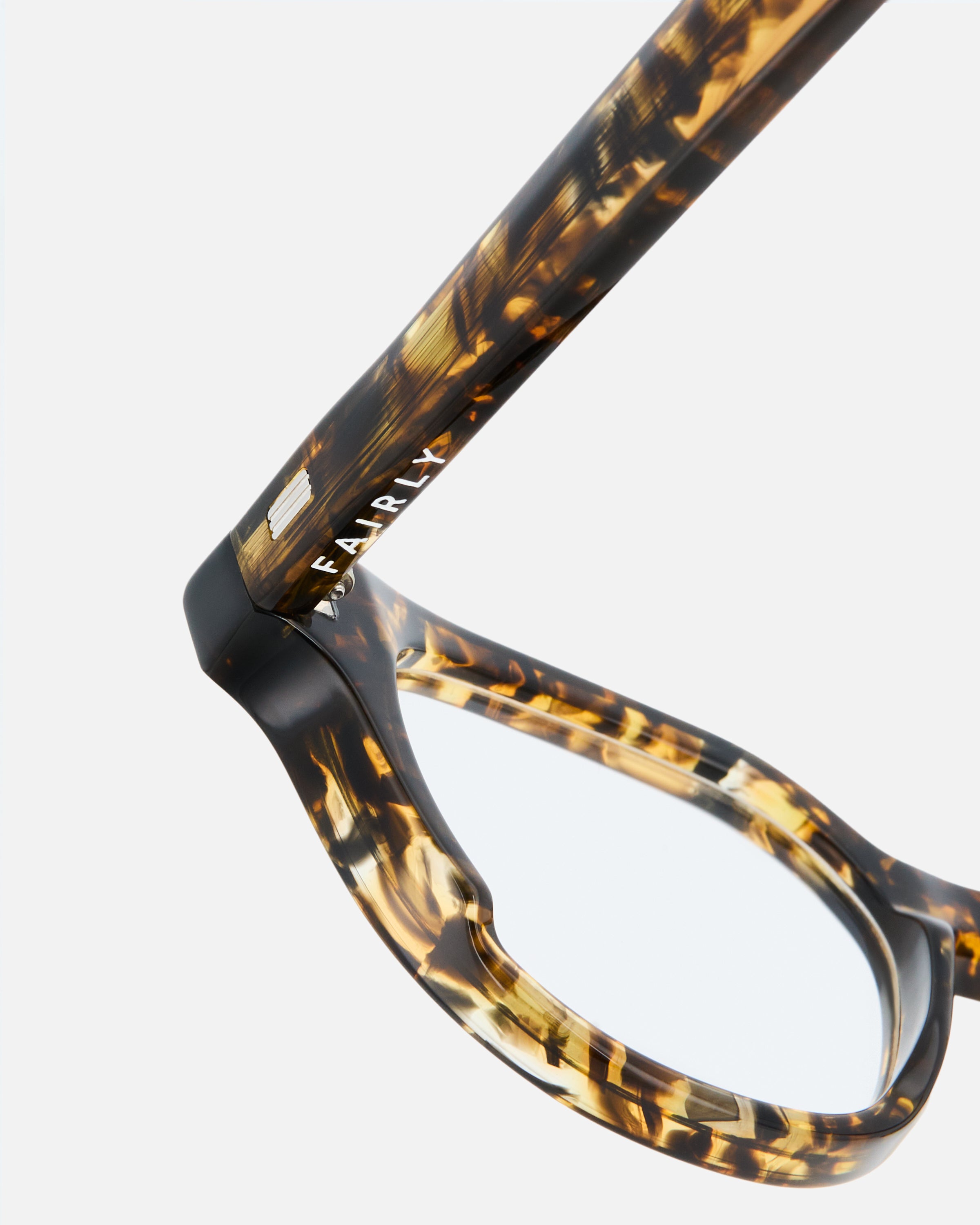 La Clive Redonda Gafas para Hombre in Carey claro