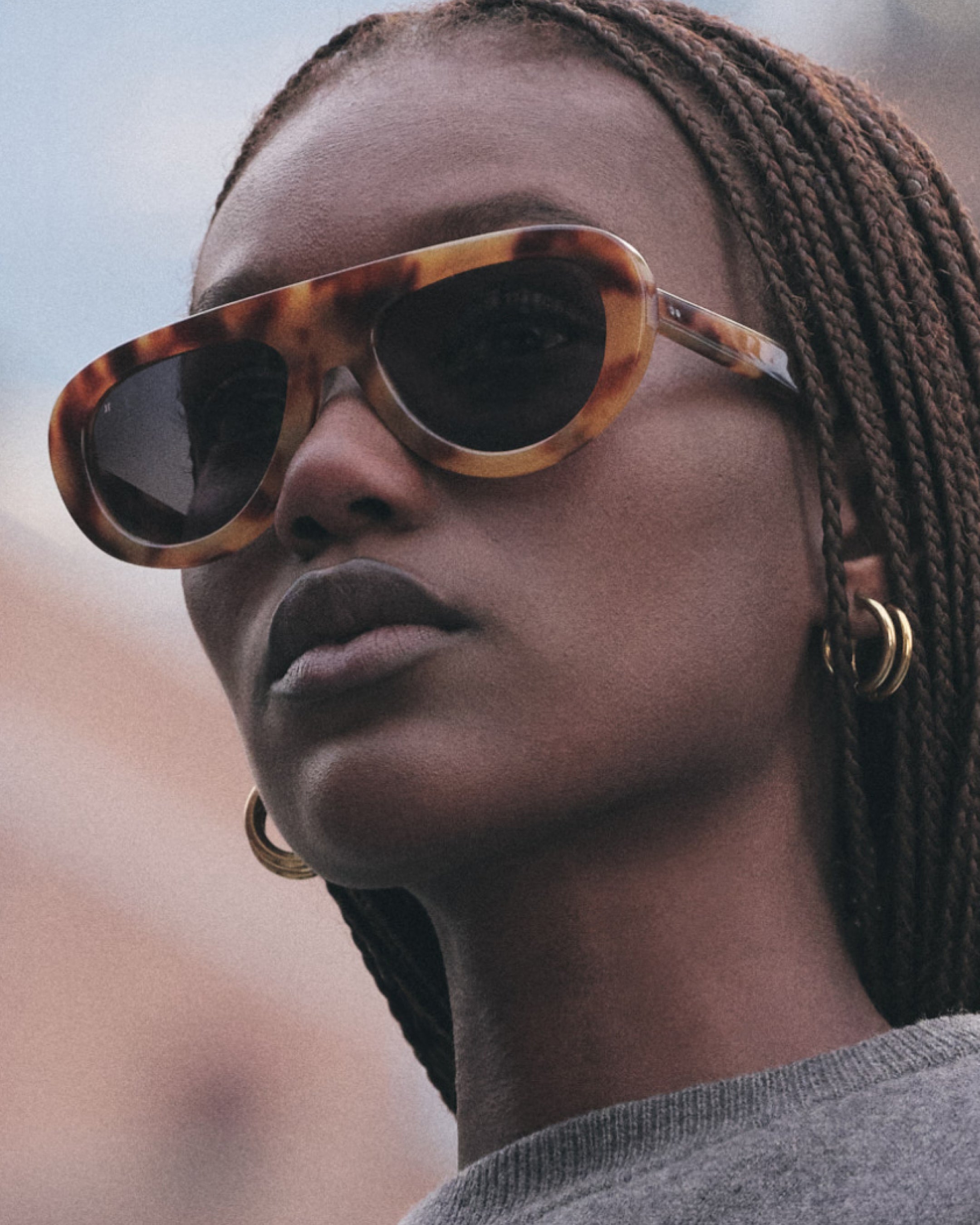 The Gabrie Aviator Women's Sunglasses in Light Tortoise