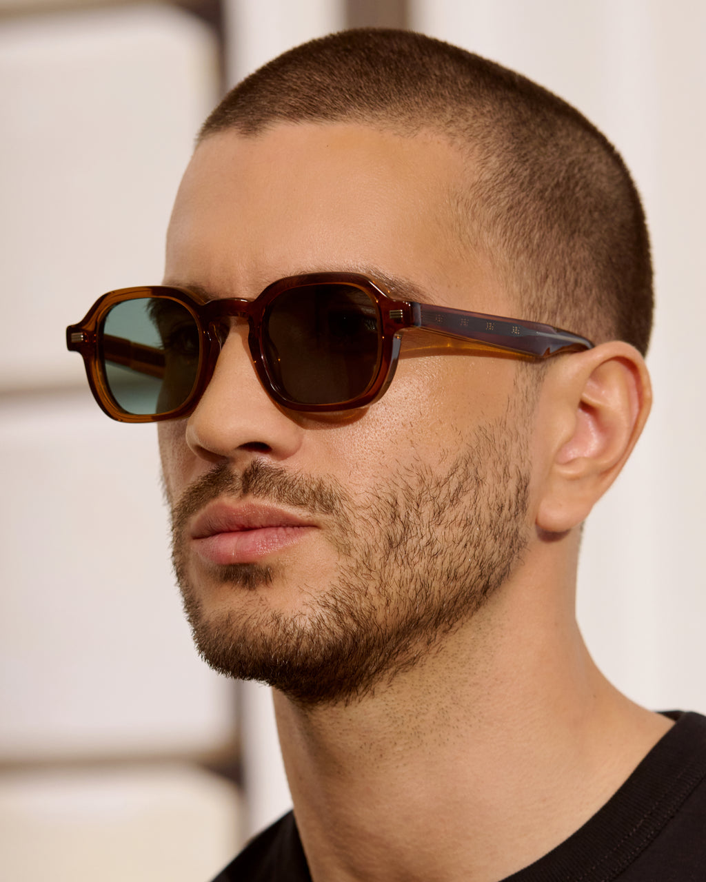 The Ezra Rechteckig Herren-Sonnenbrillen Eckig in Braun