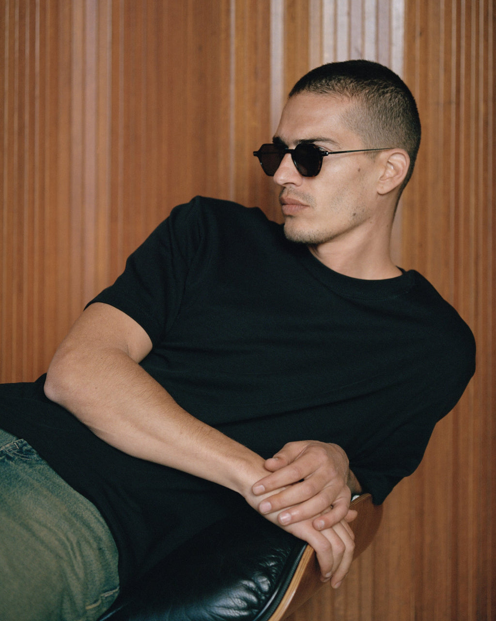 The Aziel Sechseckig Herren-Sonnenbrillen in Dark Tortoise