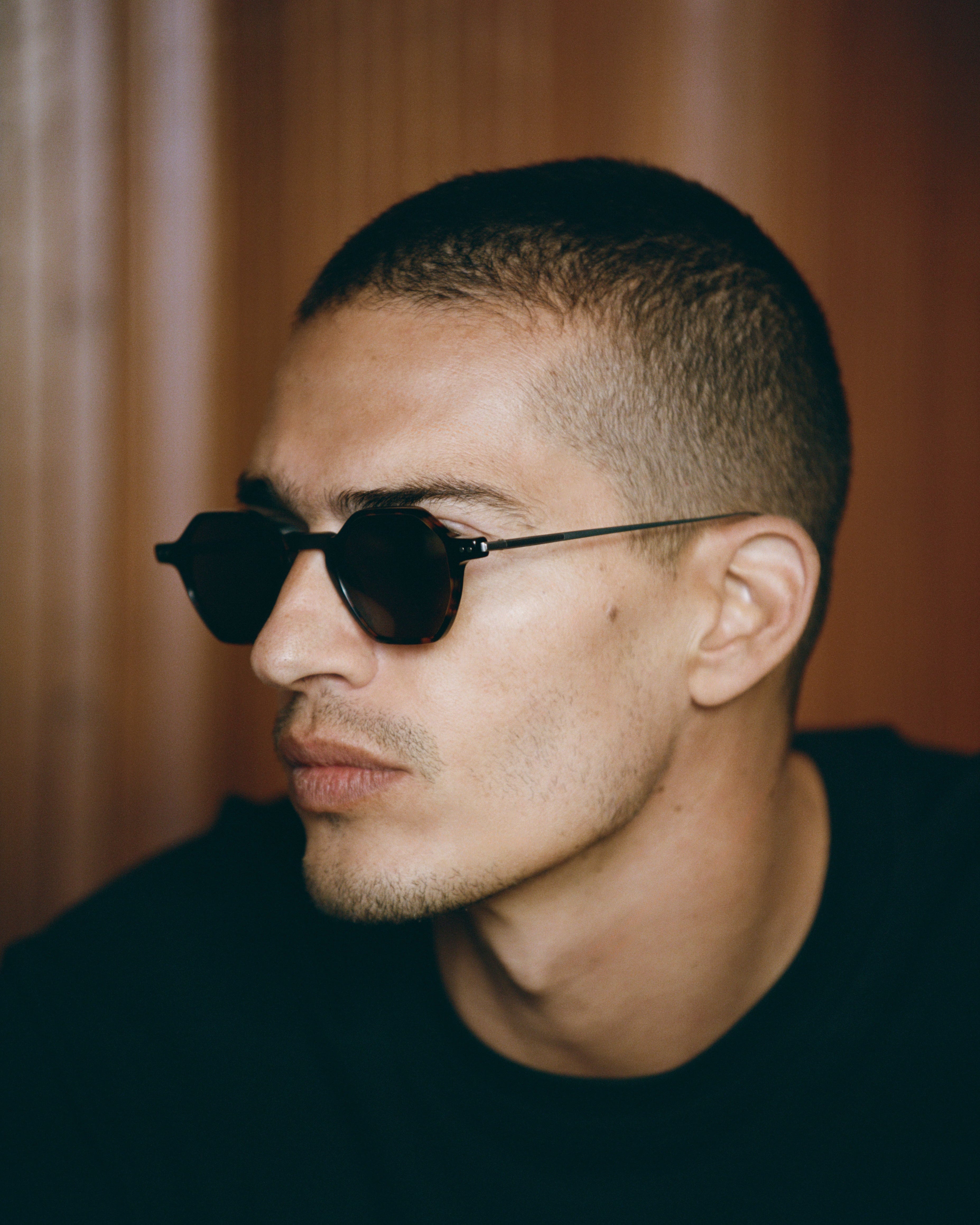 The Aziel Hexagonal Men's Sunglasses in Dark Tortoise