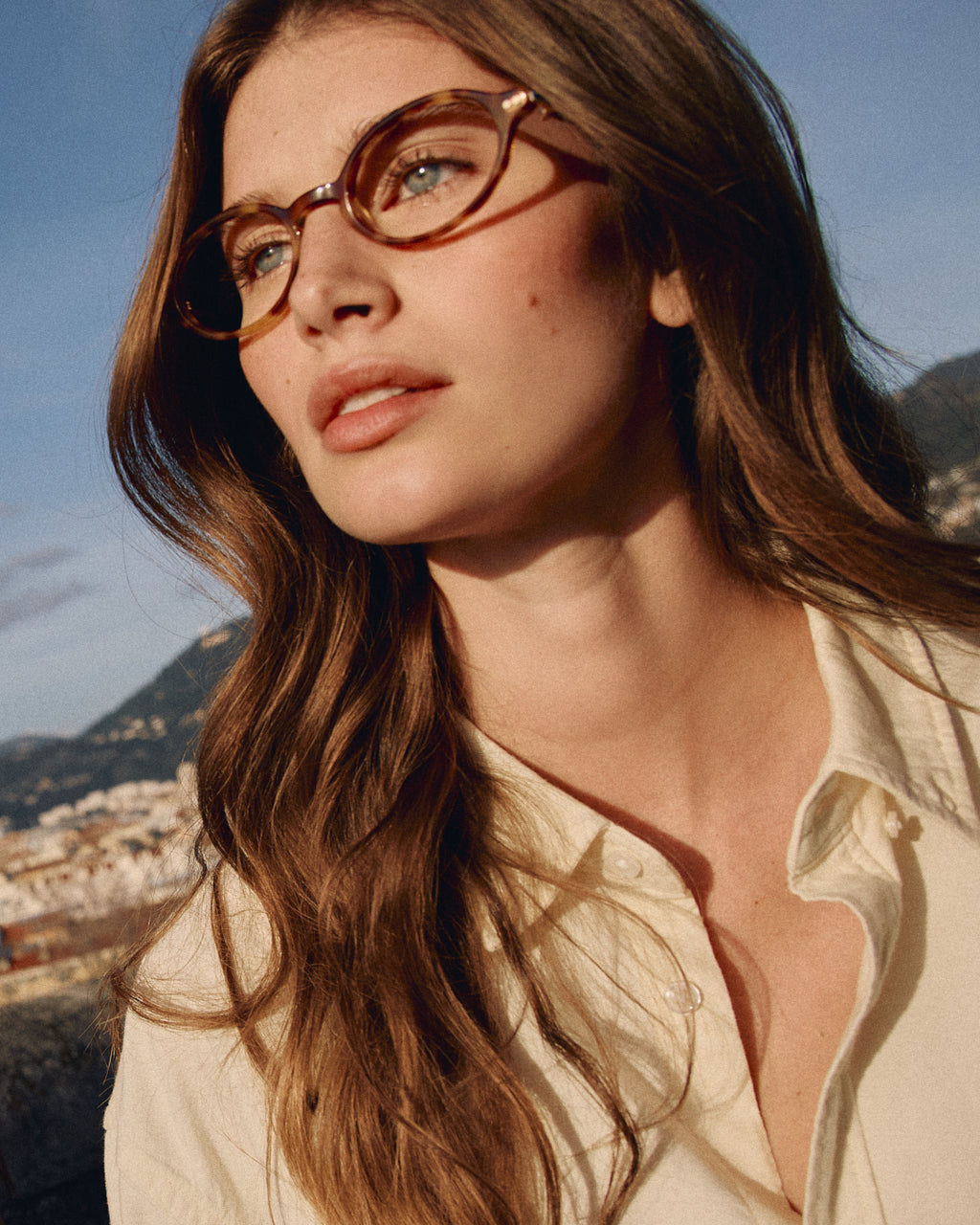 The Tribeca Oval Women's Eyeglasses in Yellow Tortoise