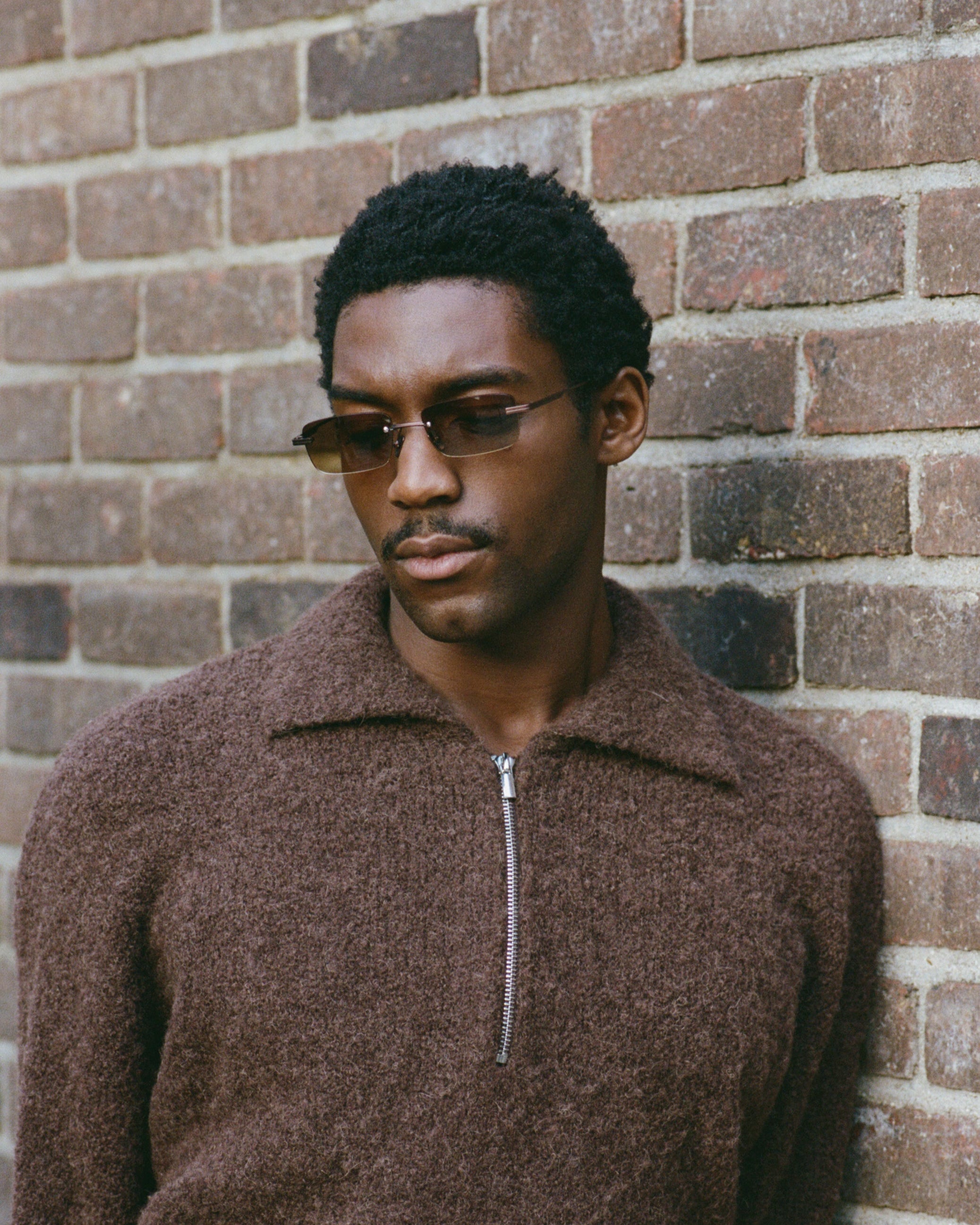 The Zany Rectangular Men's Sunglasses in Brown