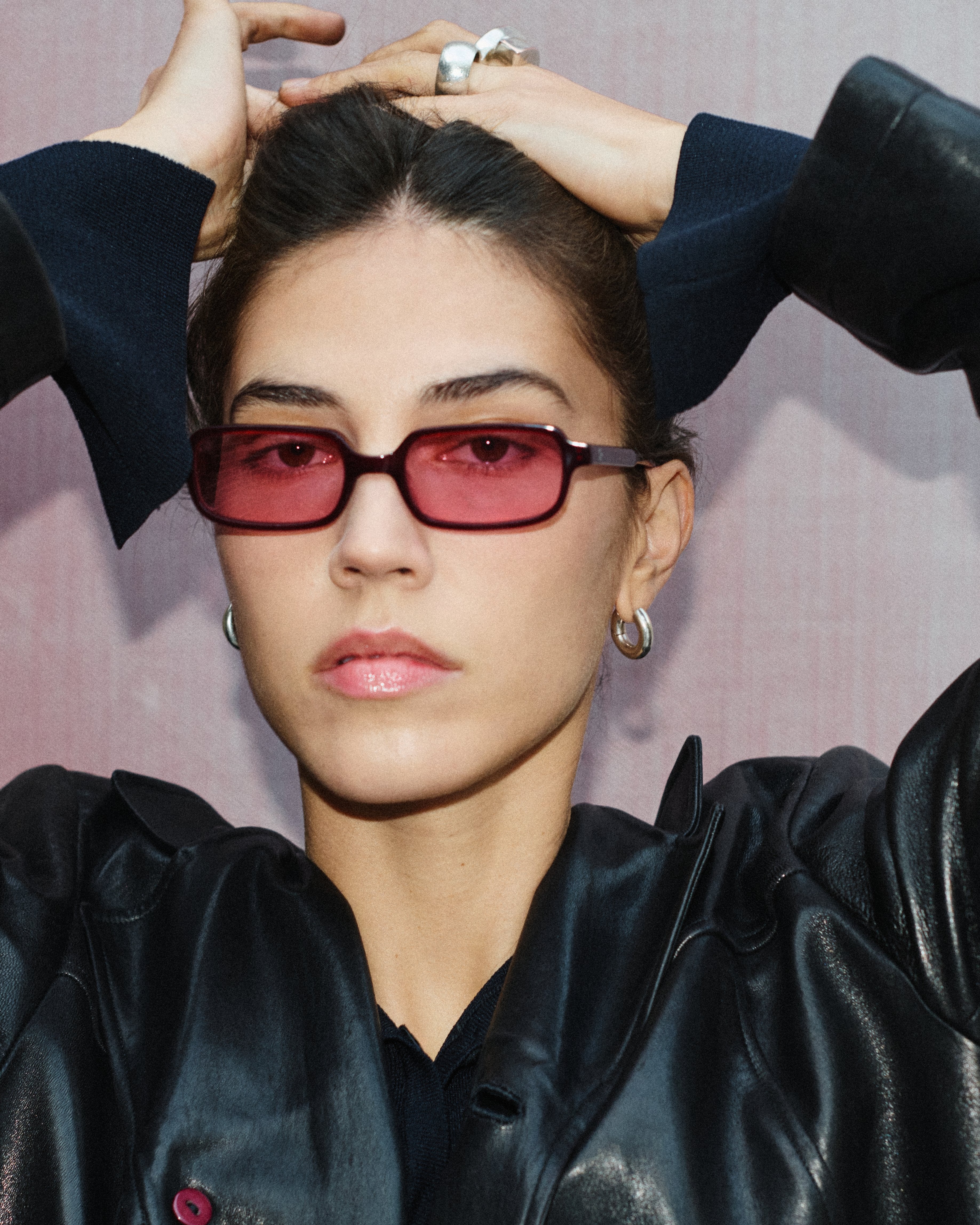 The Kaya JF Colors Rectangular Women's Sunglasses in Burgundy