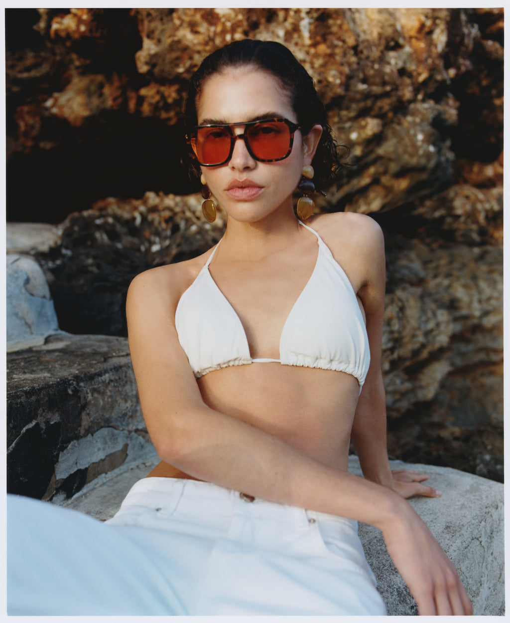 The Elma JF Colors Aviator Women's Sunglasses in Yellow Tortoise