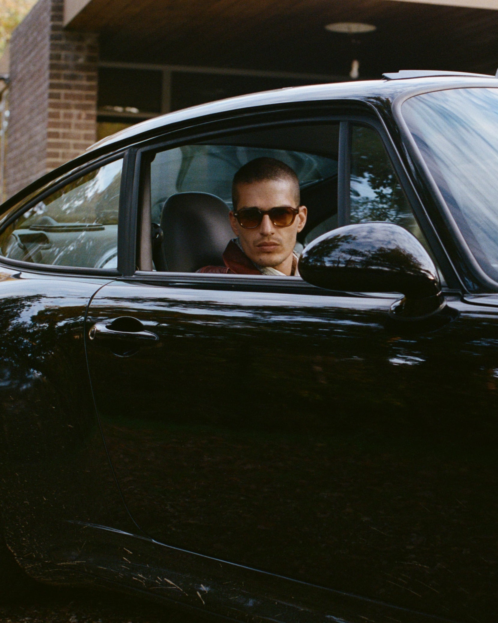 The Napoli JF Colors Square Men's Sunglasses in Brown