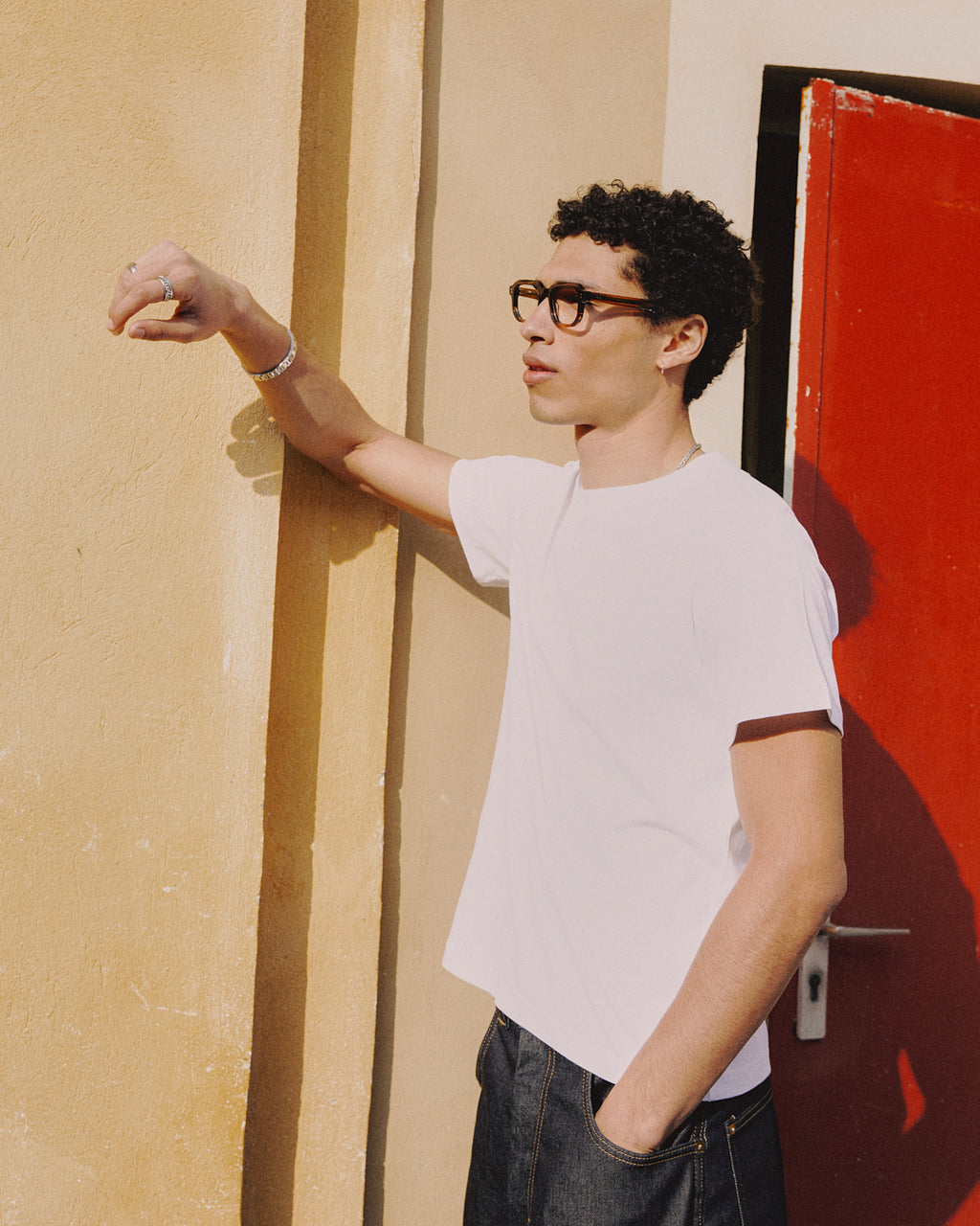 The Eren Rectangular Men's Eyeglasses in Brown