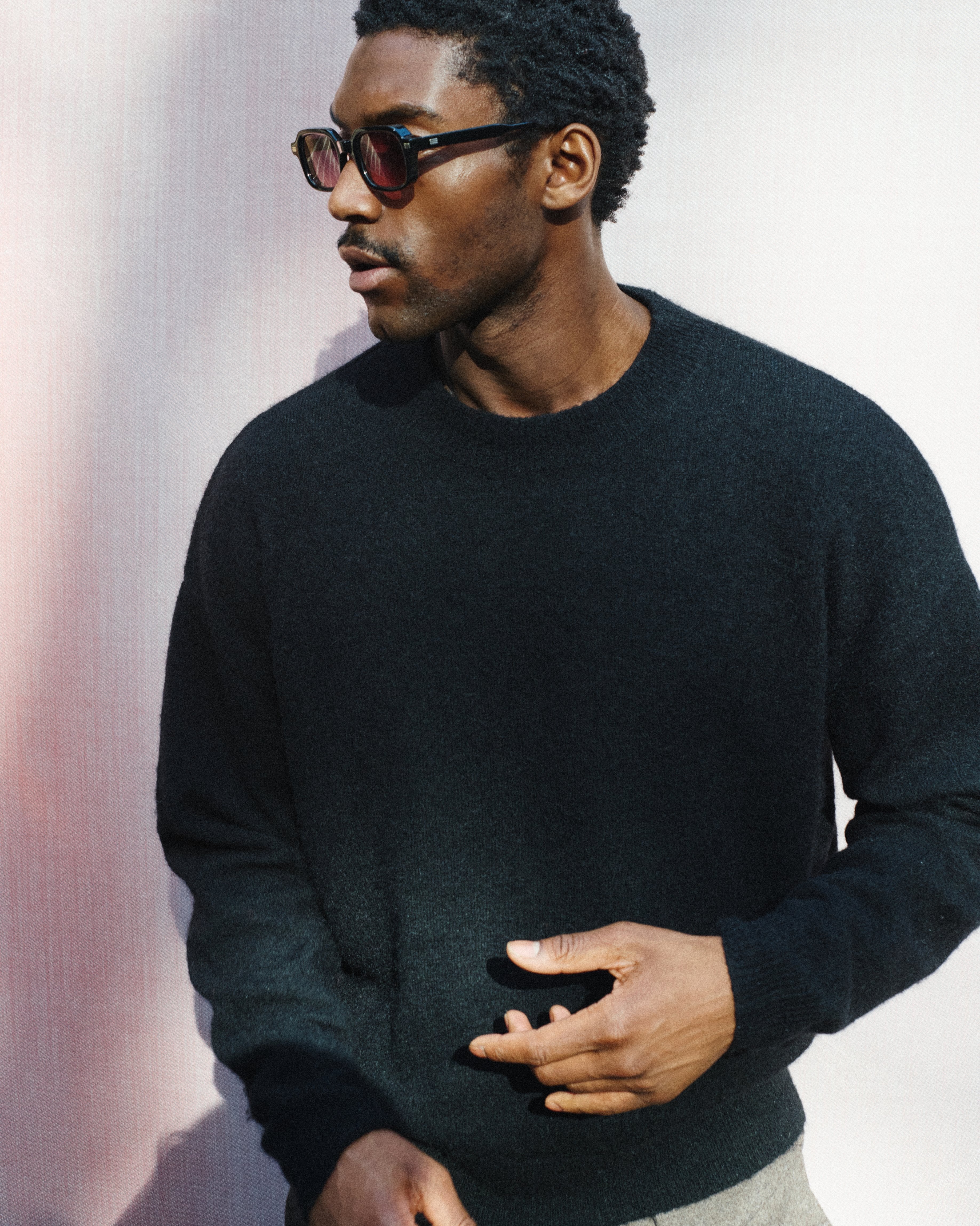 The Brooke Rectangular Men's Sunglasses in Black