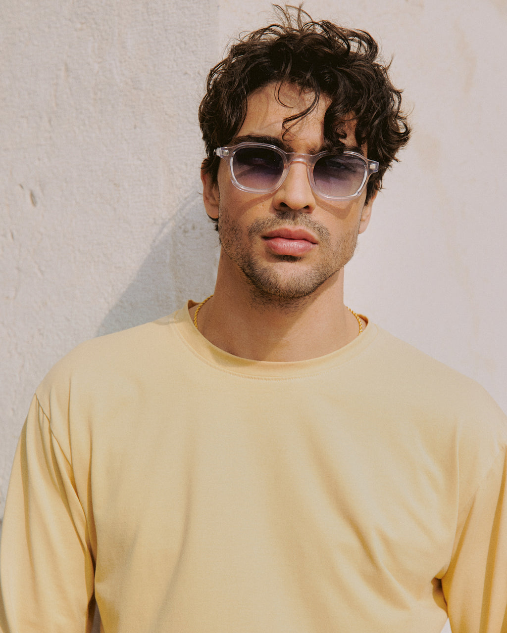 The Yoko JF Colors Square Men's Sunglasses in Transparent