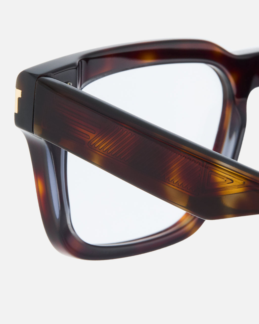 La Sach Rectangular Gafas para Hombre in Carey oscuro