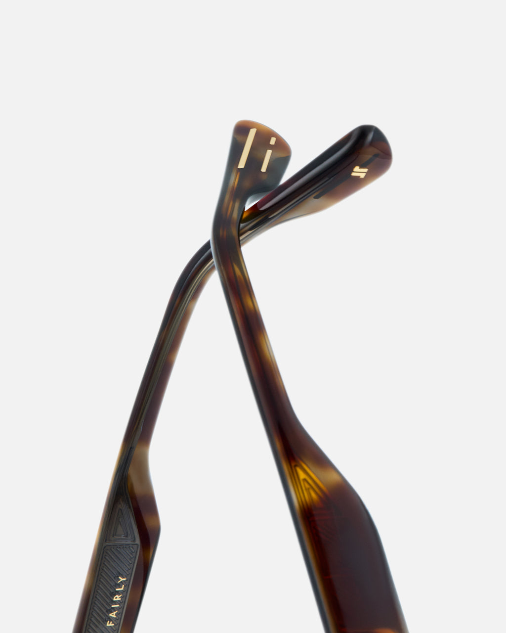 La Sach Rectangular Gafas para Hombre in Carey oscuro