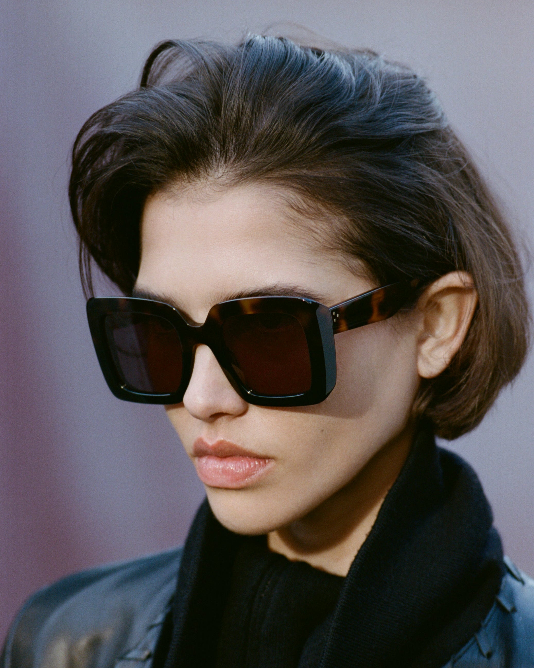 The Bruma Square Women's Sunglasses in Dark Tortoise