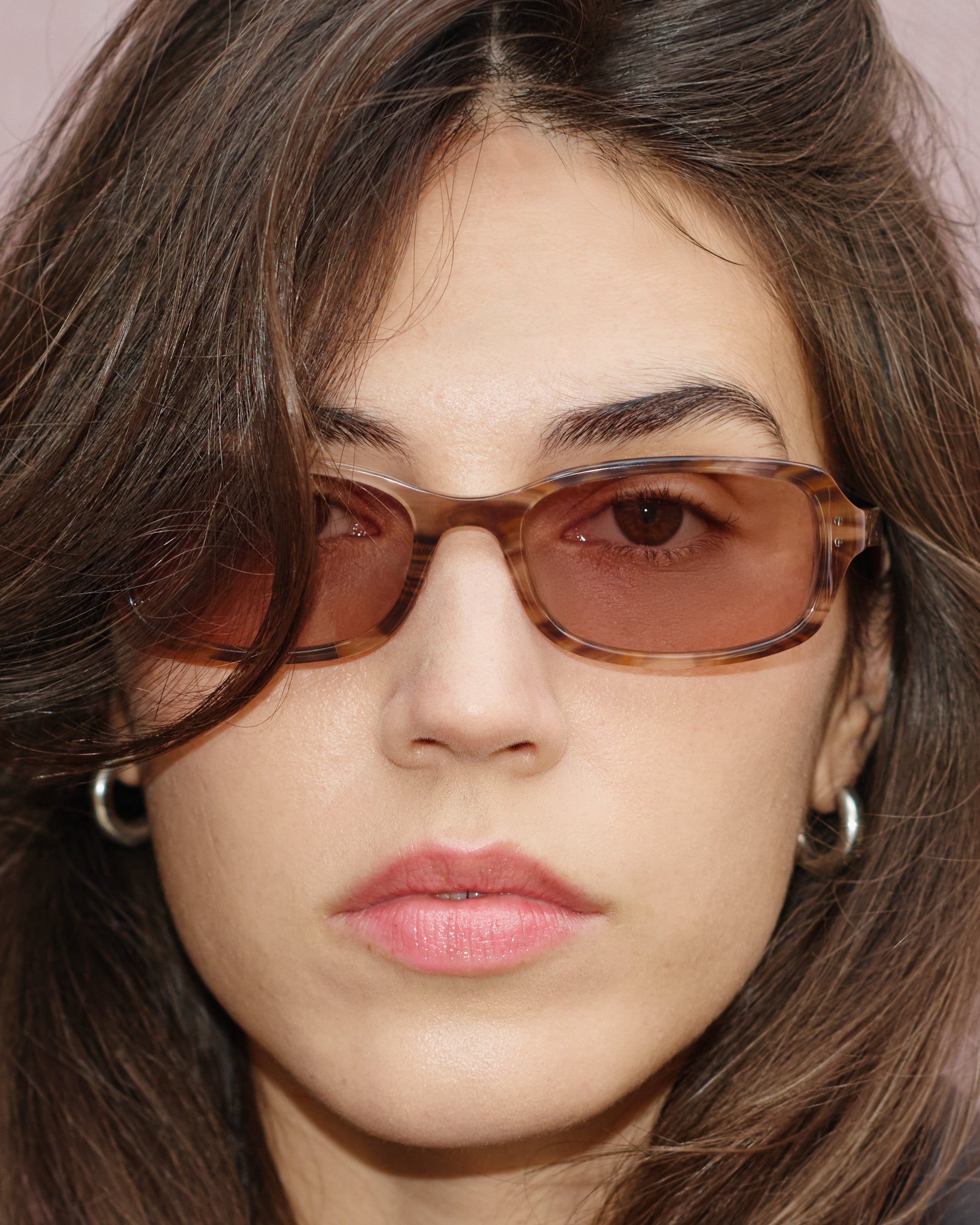 The Jani Rectangular Women's Sunglasses in Brown