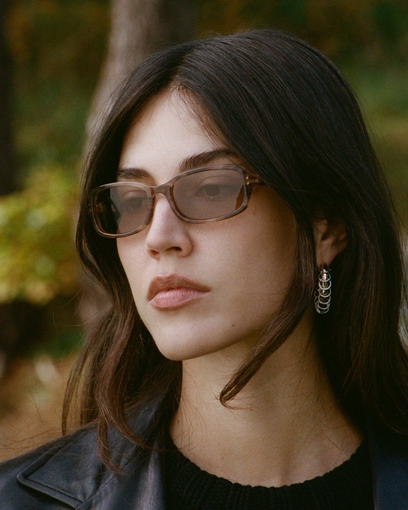 The Jani Rectangular Women's Sunglasses in Brown