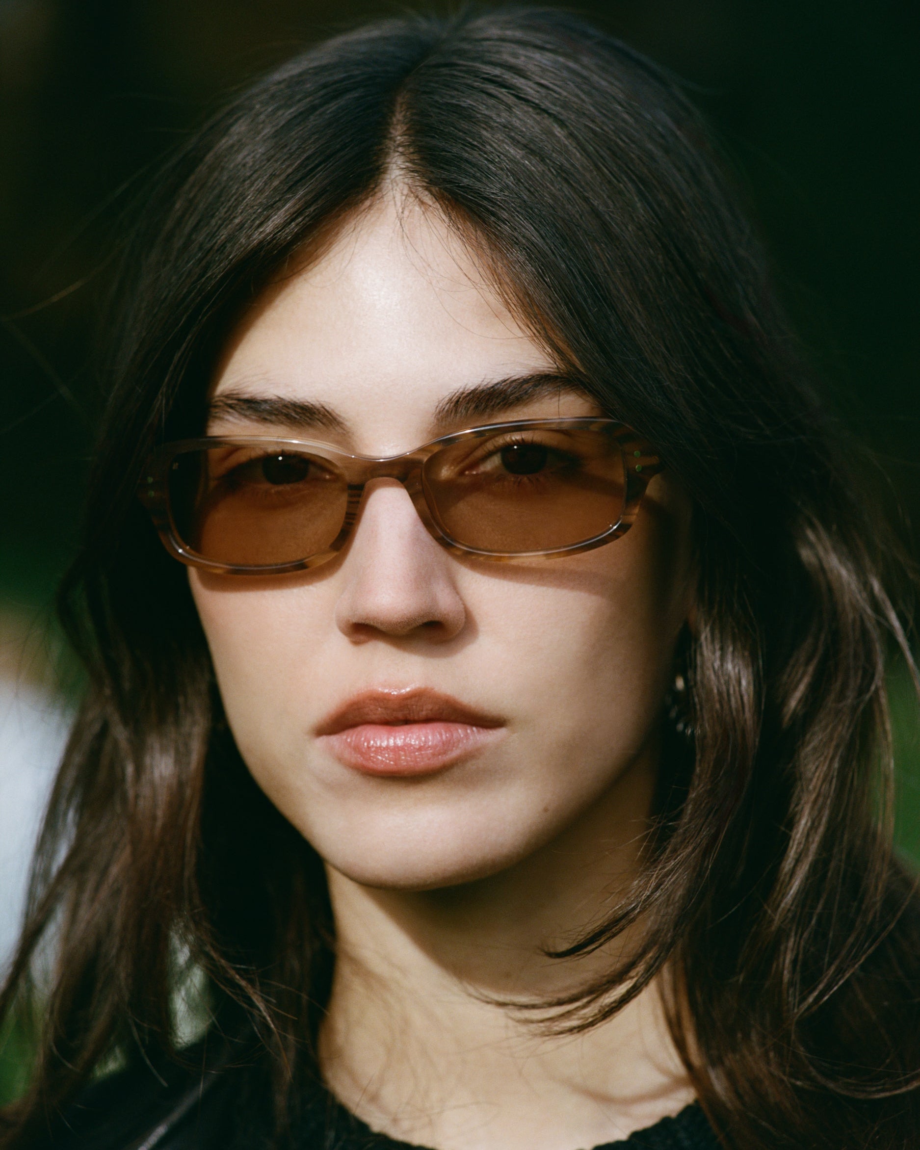 The Jani Rectangular Women's Sunglasses in Brown