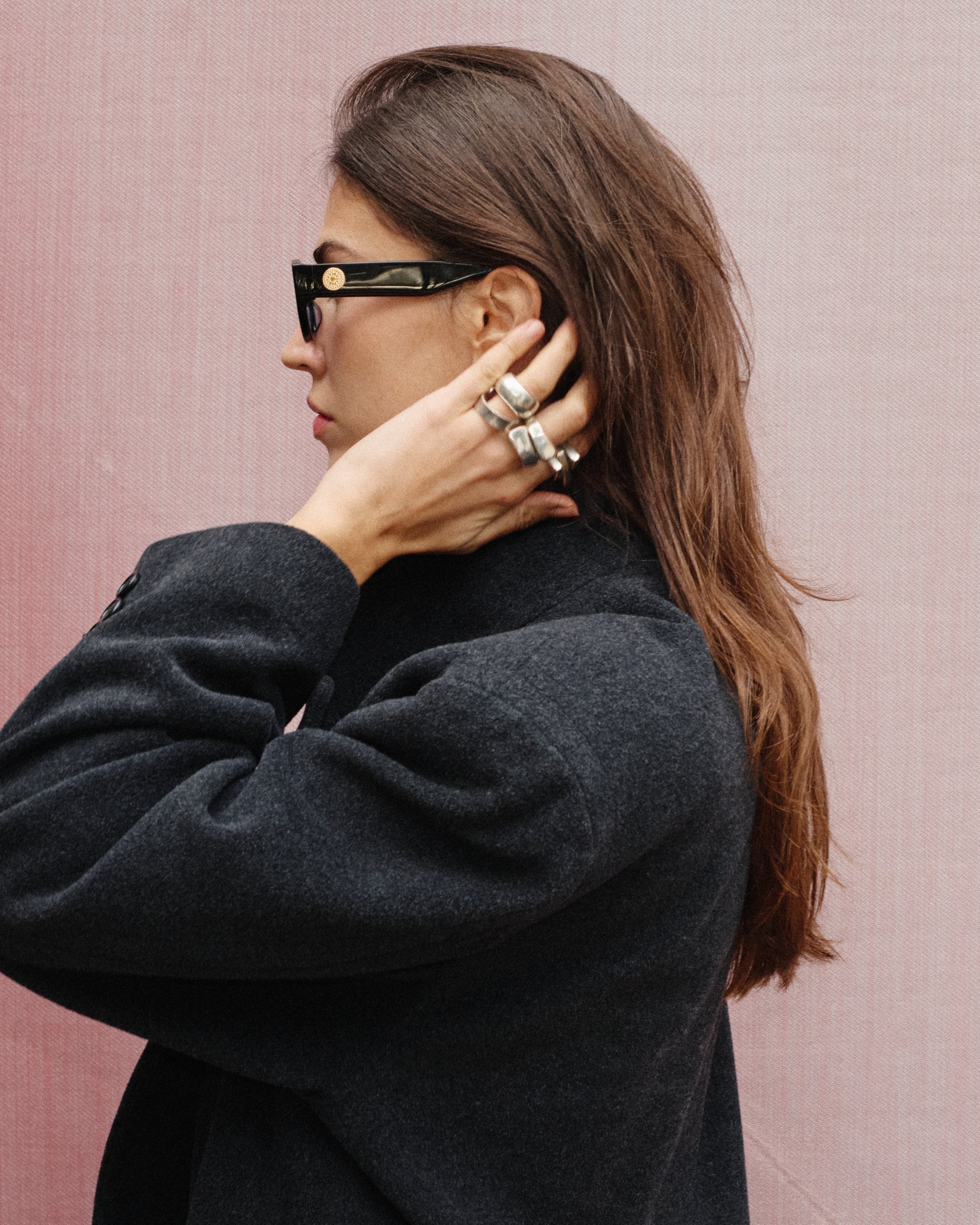 The Meli Medium Women's Sunglasses in Black | Jimmy Fairly US