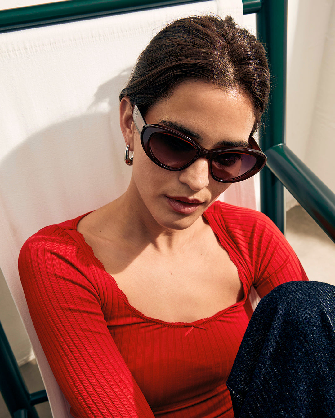 La Giulia Papillon Lunettes de Soleil pour Femmes en Rouge Jimmy