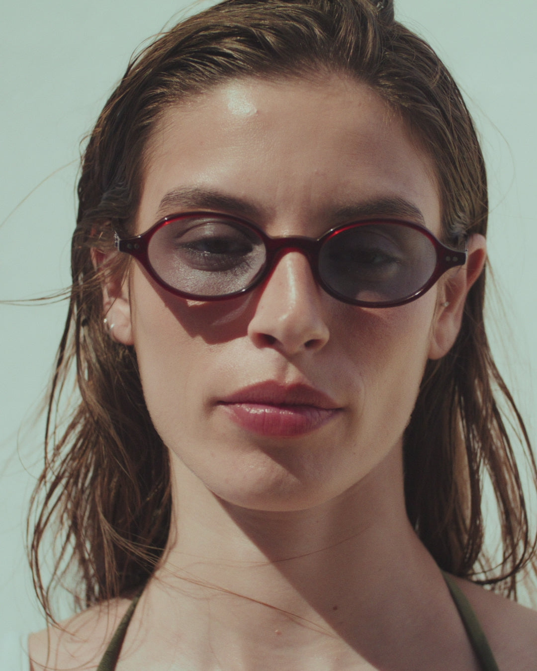 The Elvie Slim JF Colors Medium Women's Sunglasses in Burgundy